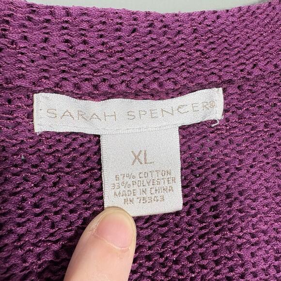 Sarah Spencer Women's Pink Heavyweight Short Sleeve Cardigan - Size XL - Sweater - Picture 4 of 5